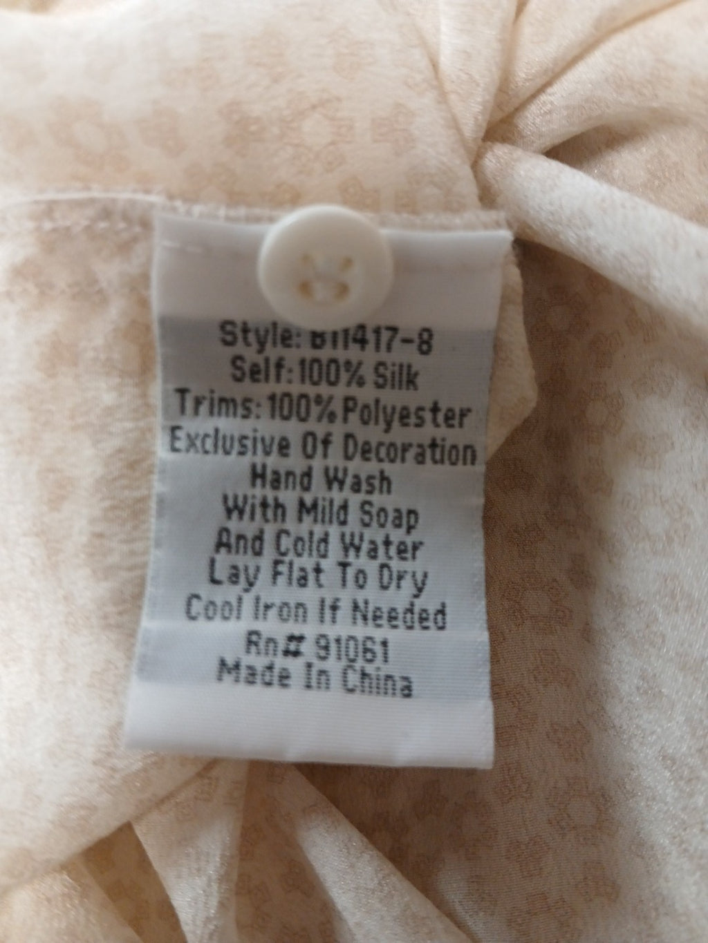 Johnny Was XL Biya Tan Embroidered 3/4 Button Pullover Blouse