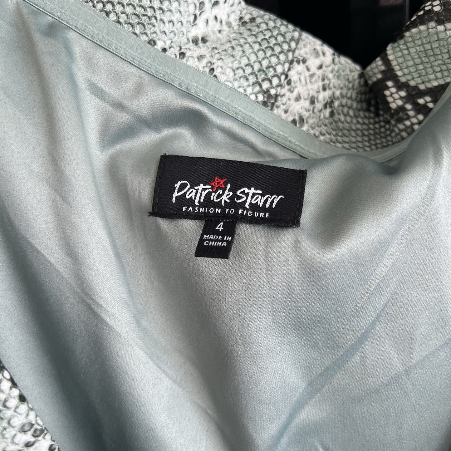 4X Off The Shoulder Snake Print Wrap Dress Patrick Starrr X FTF Mint Green Sexy