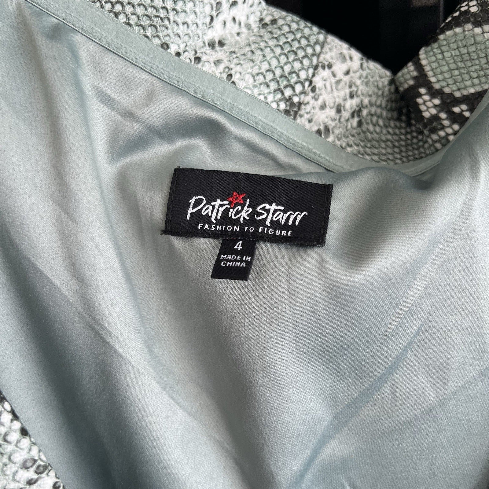 4X Off The Shoulder Snake Print Wrap Dress Patrick Starrr X FTF Mint Green Sexy