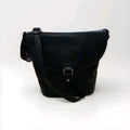 Orton Womens Black Satchel Style Cross Body Leather Handbag