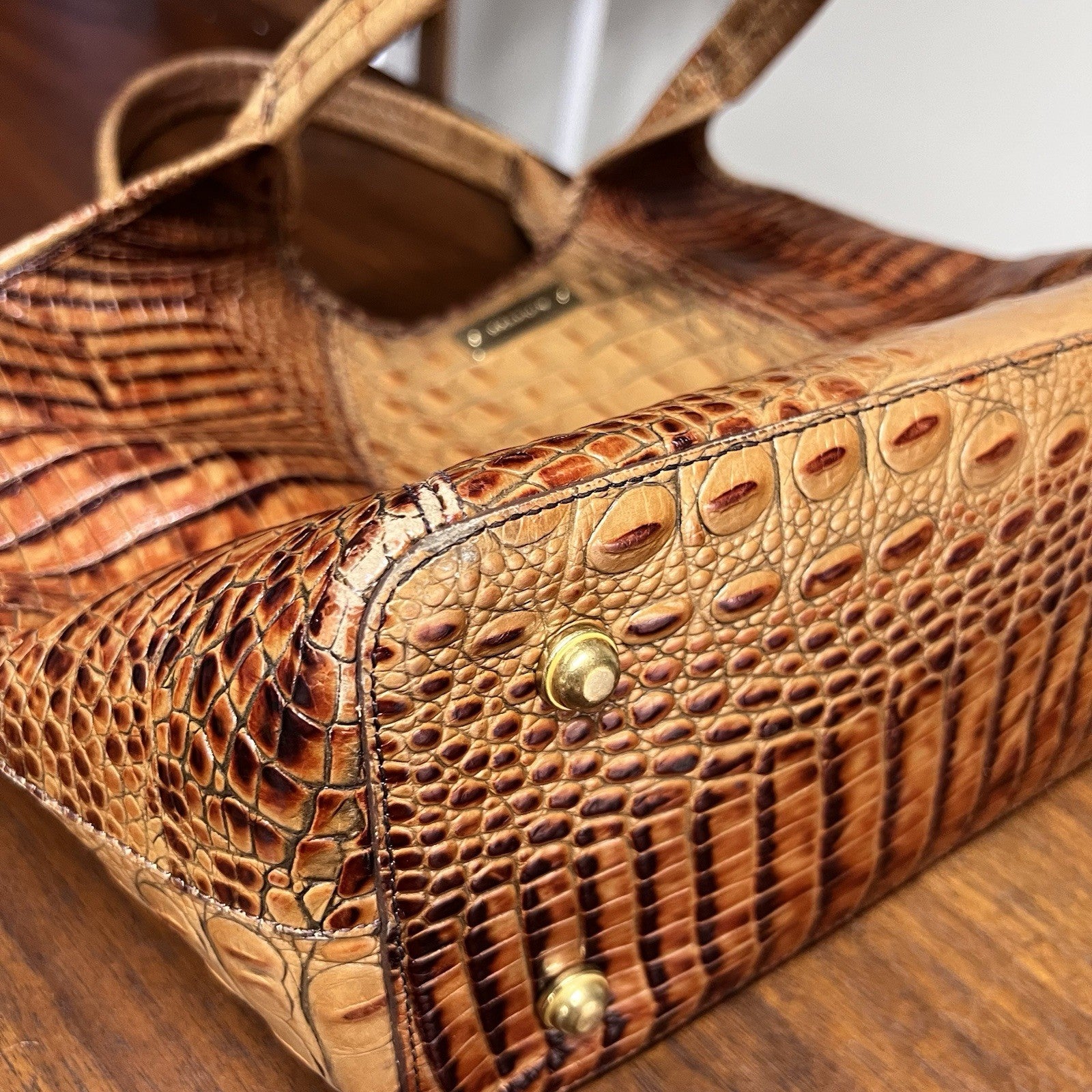 Brahmin Small Ashlee Satchel/Shoulder Bag & Ady Wallet Melbourne Croc Leather