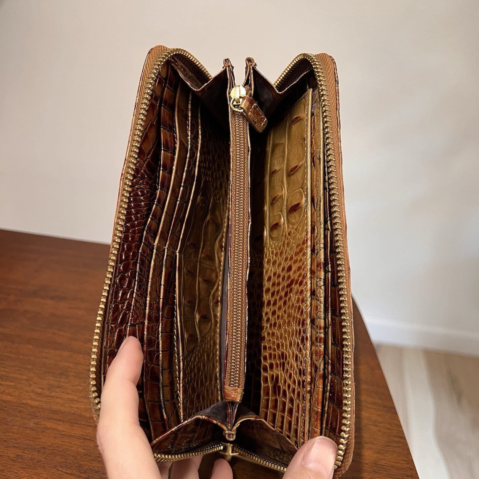 Brahmin Small Ashlee Satchel/Shoulder Bag & Ady Wallet Melbourne Croc Leather