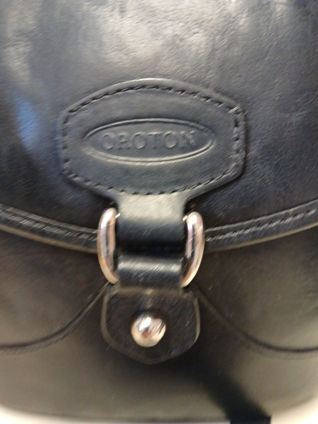 Orton Womens Black Satchel Style Cross Body Leather Handbag