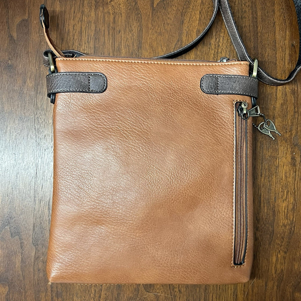 Jessie James Concealed Carry “Hannah” Handgun Crossbody Purse Bag Brown w Keys