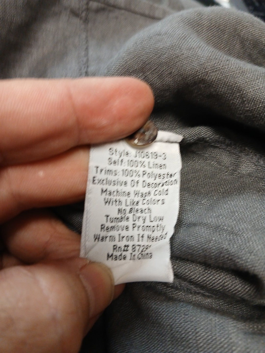 Johnny Was XL Grey Embroidered Pullover Top