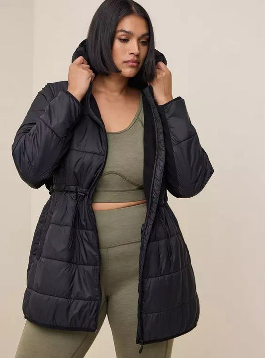 NWOT Torrid Happy 4X Camper Mid-Length  Puffer Winter Coat Hooded Fleece Lined