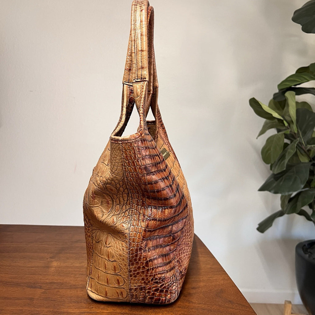 Brahmin Small Ashlee Satchel/Shoulder Bag & Ady Wallet Melbourne Croc Leather