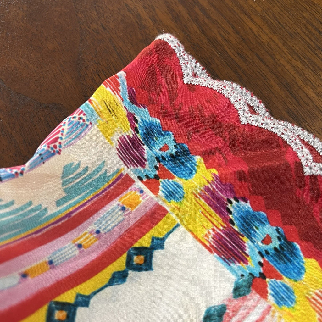 JOHNNY WAS XL Tulum Floral Tunic Top 100% Silk Boho Southwest Relaxed Beachy