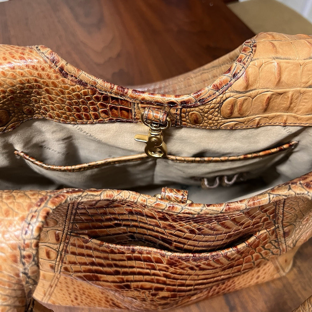 Brahmin Small Ashlee Satchel/Shoulder Bag & Ady Wallet Melbourne Croc Leather