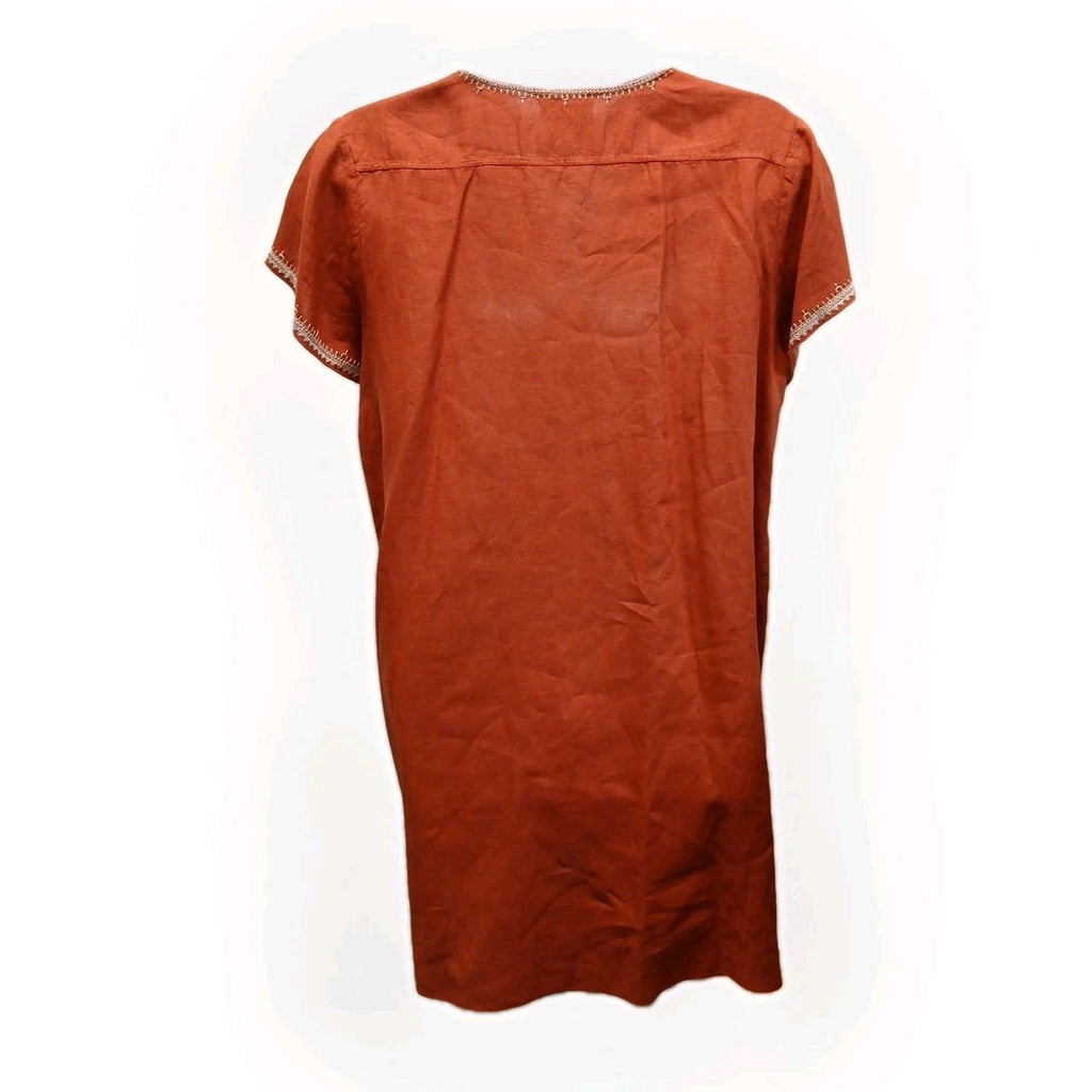 Johnny Was XL Salmon Embroidered Floral Pattern Long Tunic