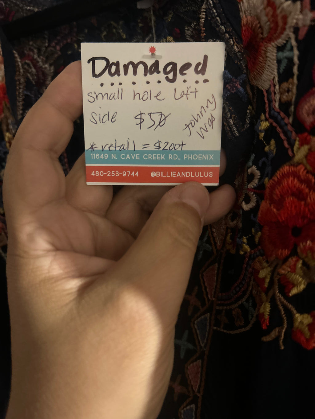 Johnny Was Embroidered Floral Pattern Boho Style V-neck Pullover Blouse