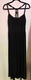 Derek Heart Black Strappy Lacey Back Long Dress