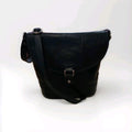 Oroton Womens Black Satchel Style Cross Body Leather Handbag