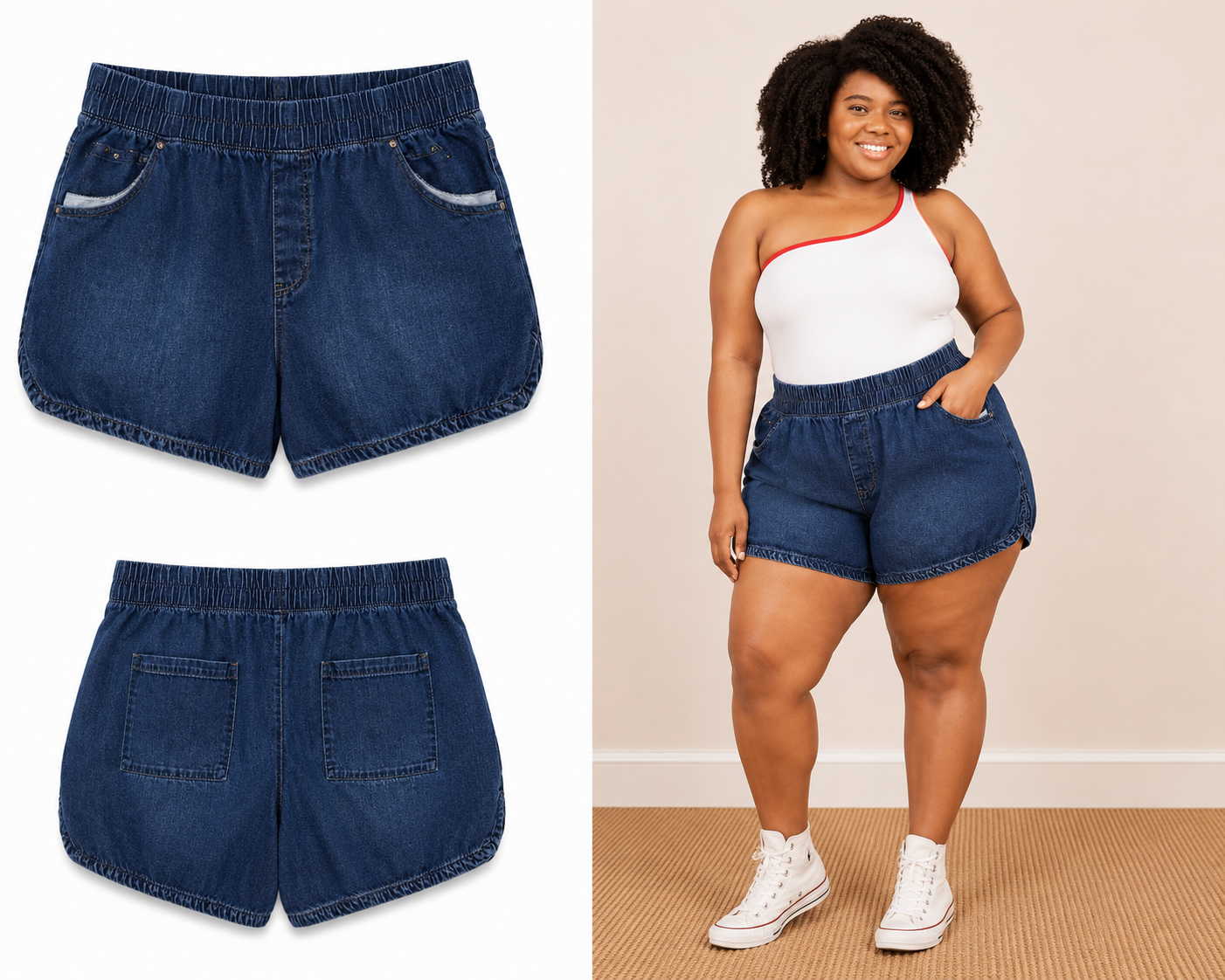 Just be Stretch Waist Jean Shorts