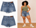 NWOT Celebrity Ace Distressed Blue Cut Off Jean Shorts