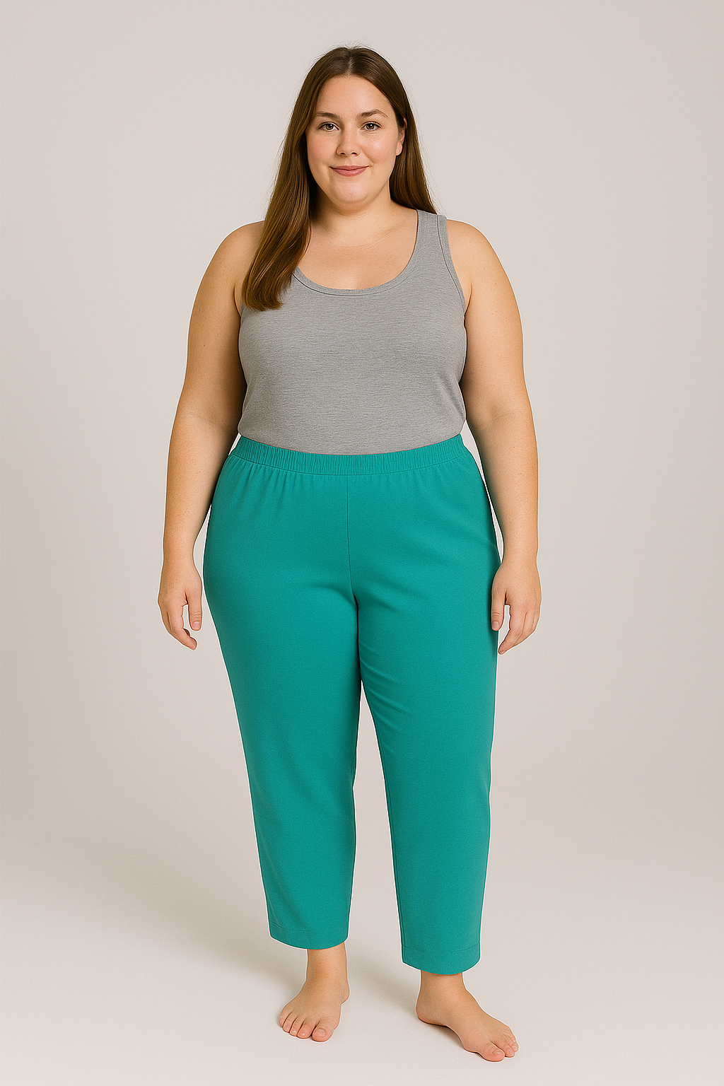 Allison Daily Stretch Waist Short Pants in Teal