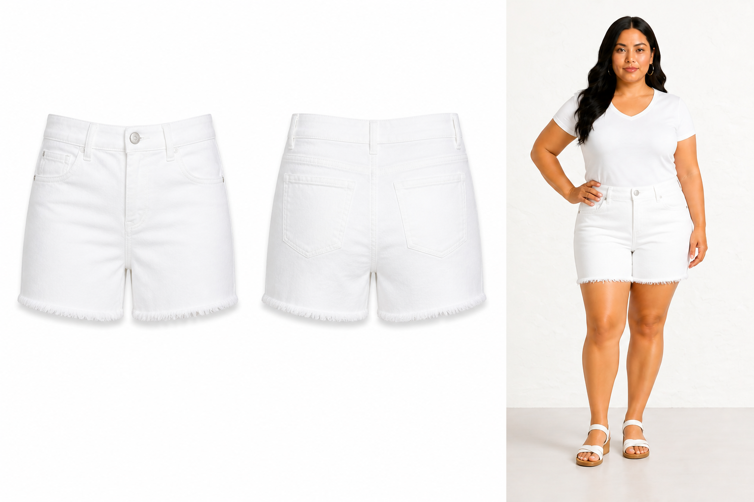 Ava & Viv White Cut-off Jean Shorts