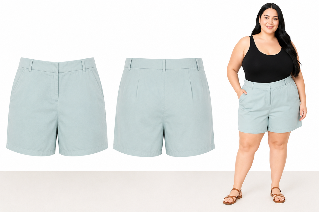 Counterparts Light Blue Midi Shorts
