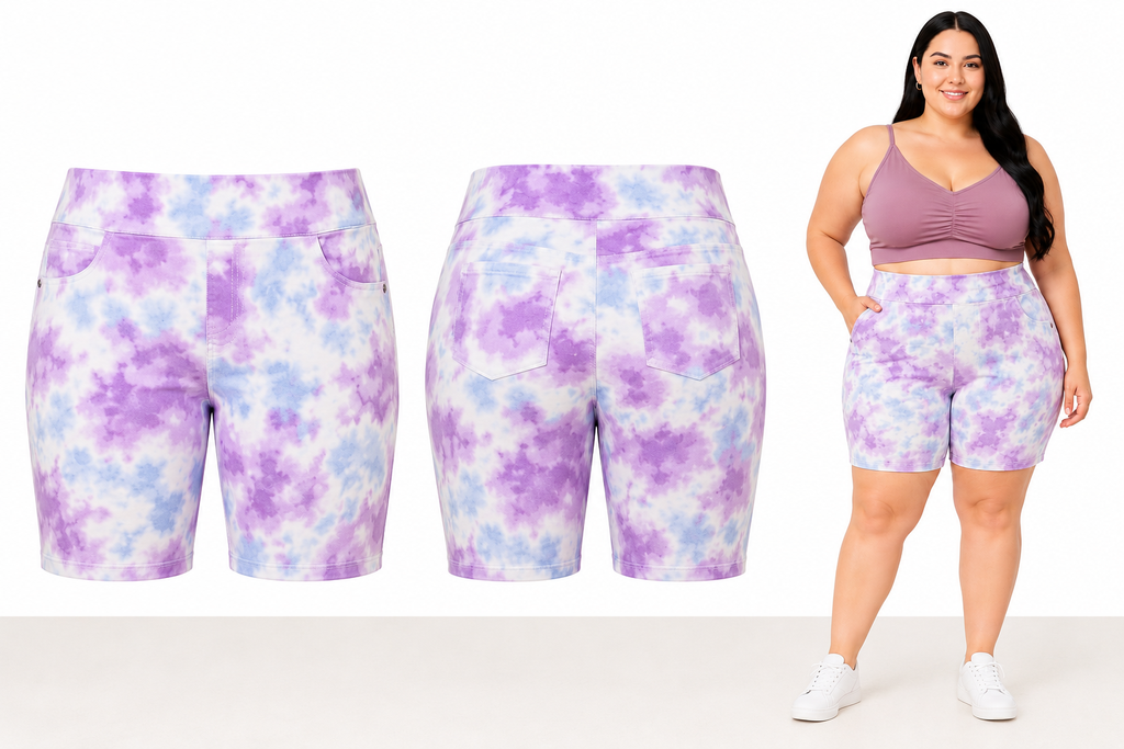 Westbound The Park Avenue Fit Purple TyeDye Long Shorts