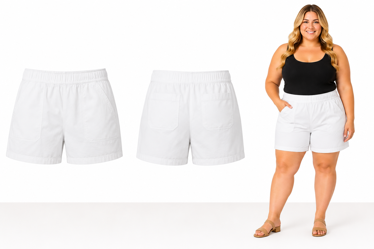 Croft & Barrow White Stretch Waist Long Shorts