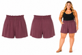 Jessica Simpson NWT Ruffle Top Stretch Waist Plum Shorts