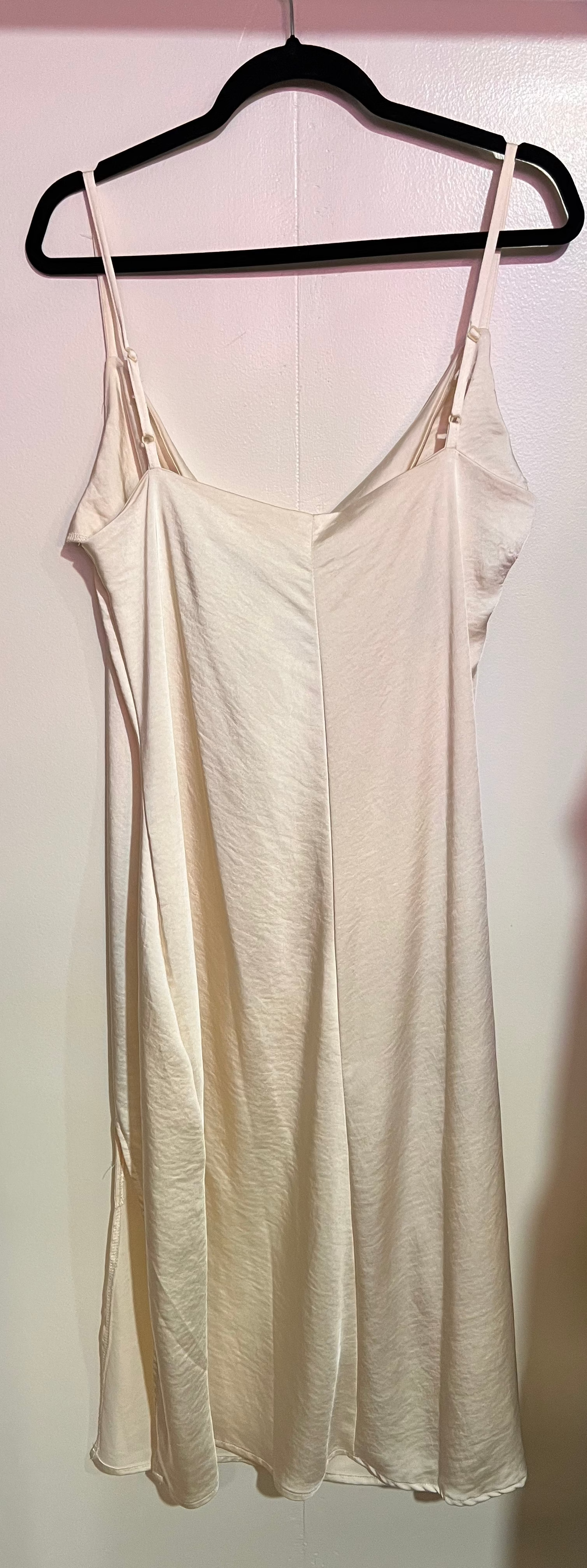 J for Justify  Cream spaghetti strap side slit Dress