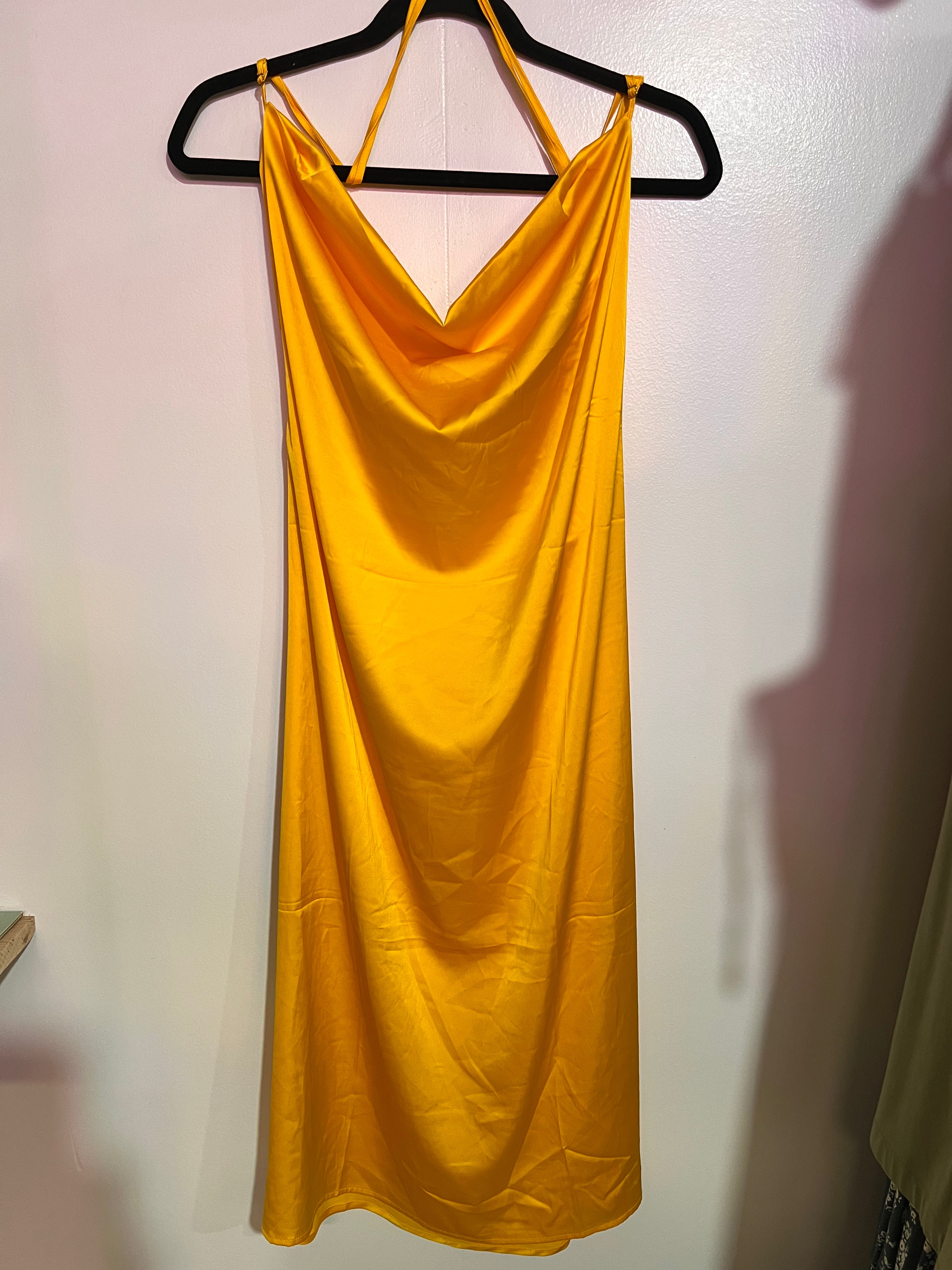 Danielle Bernstein Yellow Slip Dress