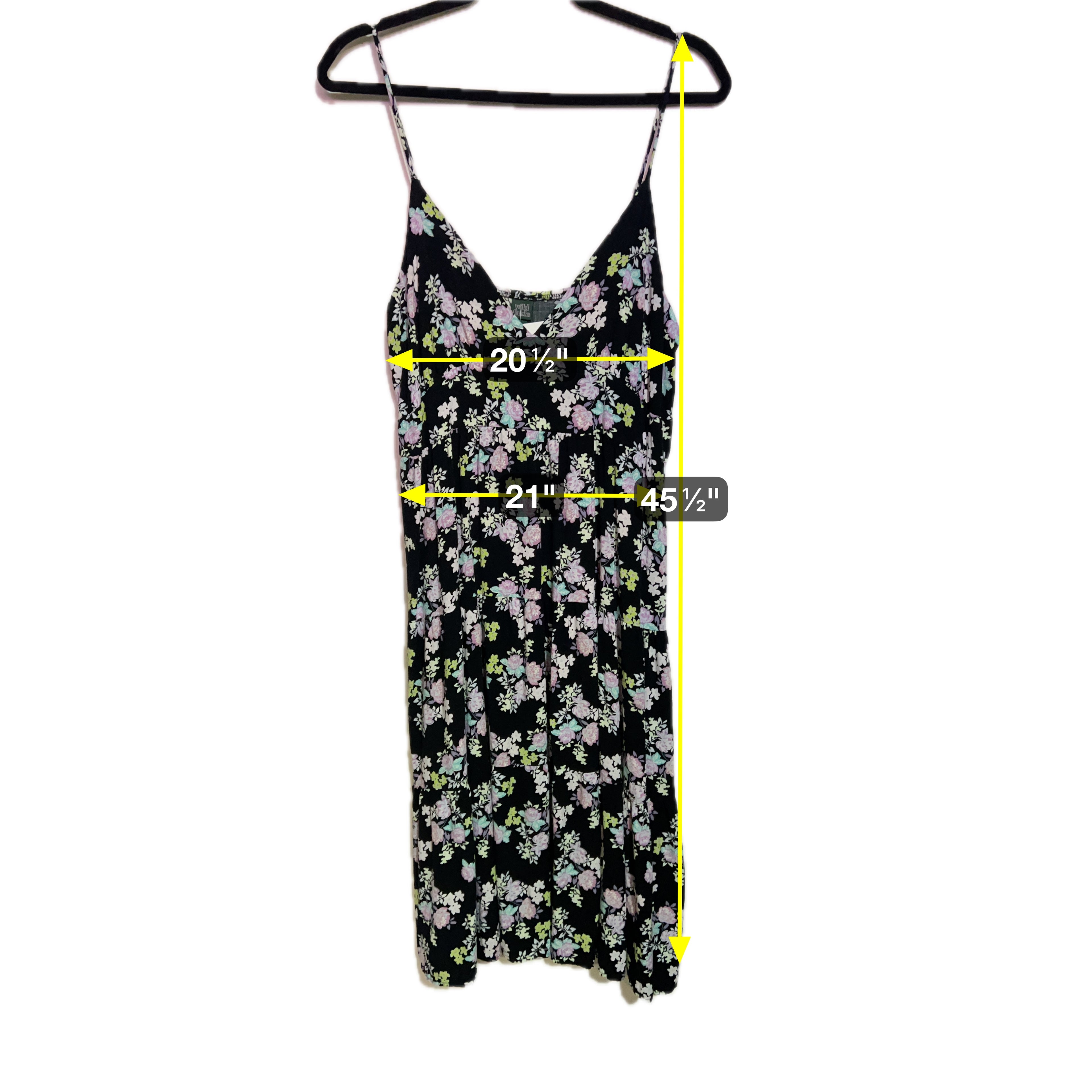 Wild Fable Black Floral Strappy V-neck Dress