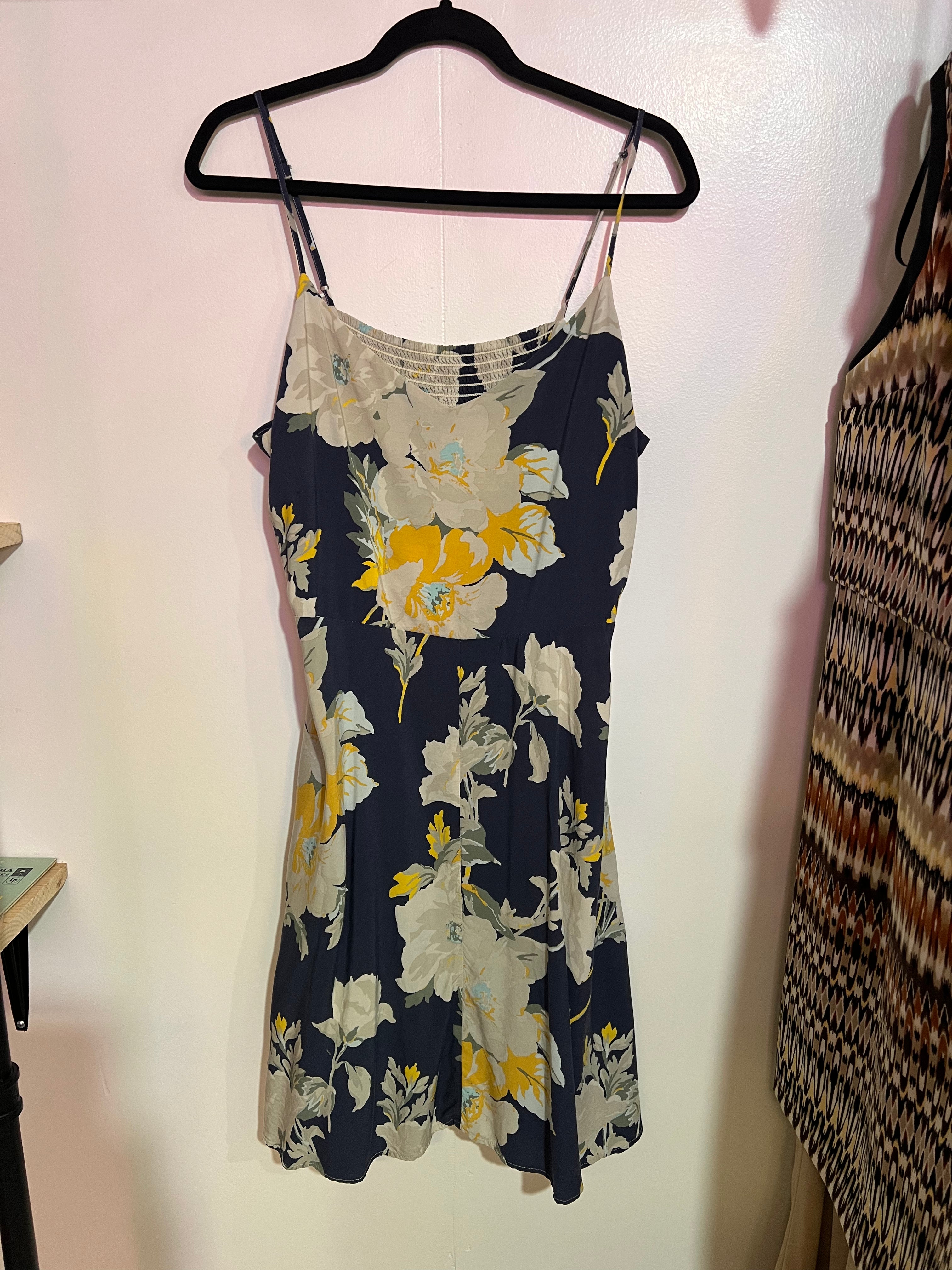 GAP Blue Floral Pattern Strappie Above Knee Dress
