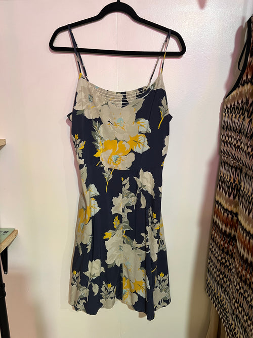 GAP Blue Floral Pattern Strappie Above Knee Dress