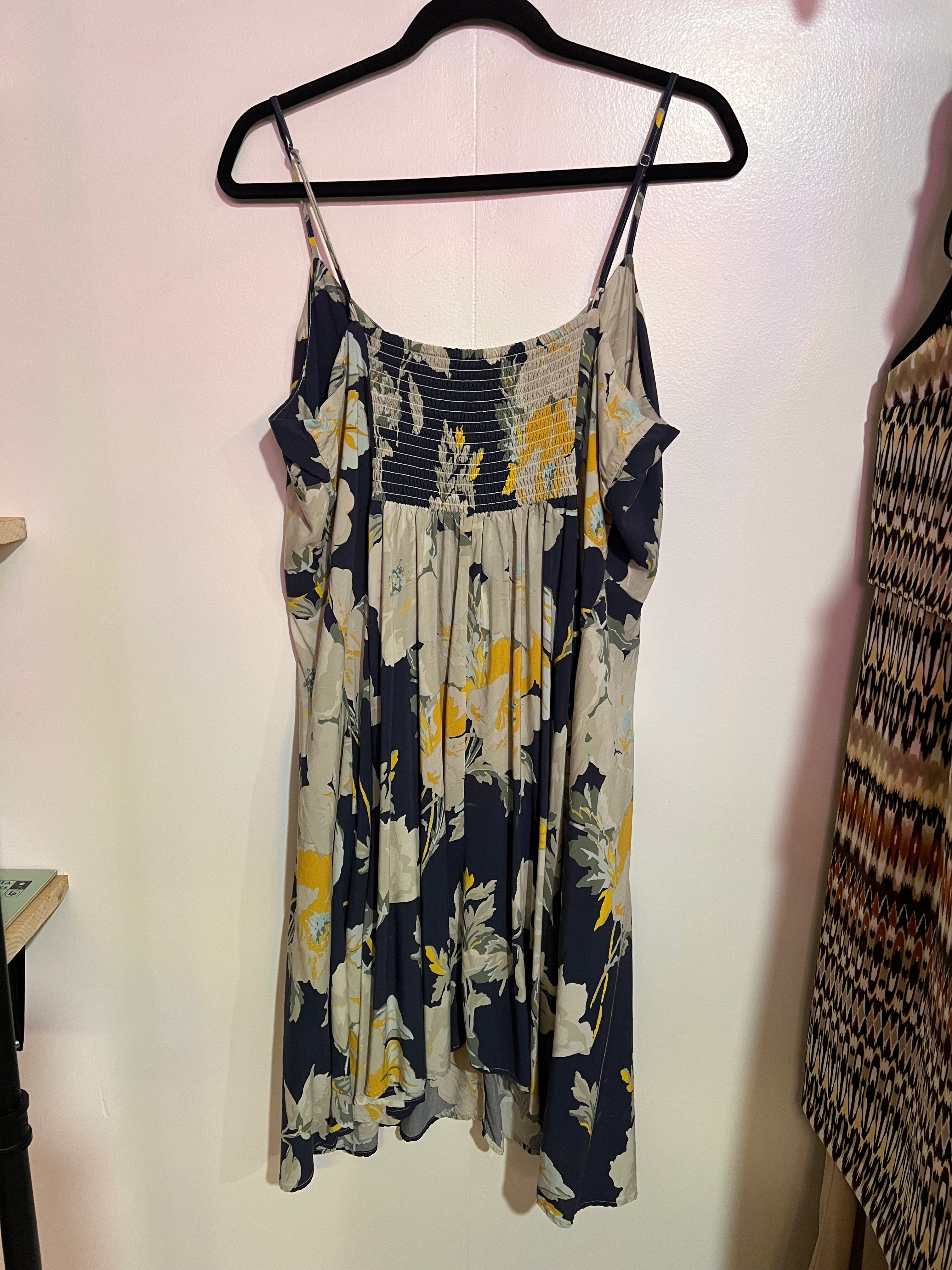 GAP Blue Floral Pattern Strappie Above Knee Dress