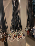 Leather 20" Necklace with Stone Pendent