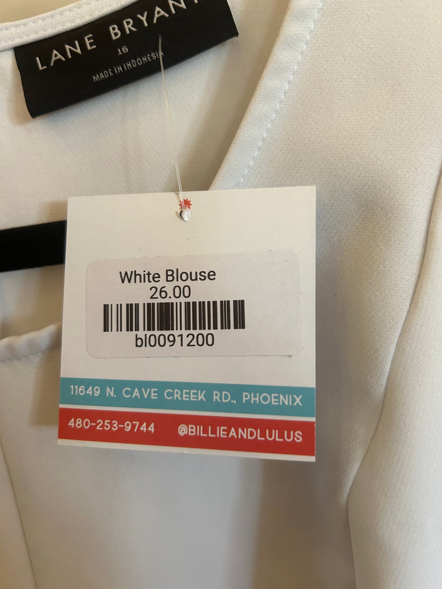Lane Bryant White Dress Blouse 
