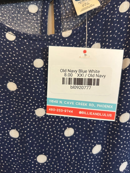 Old Navy Blue White Polka Dot Tank