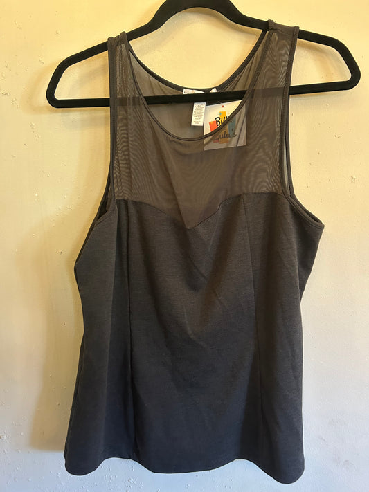 Ambience Apparel Black Mesh Top