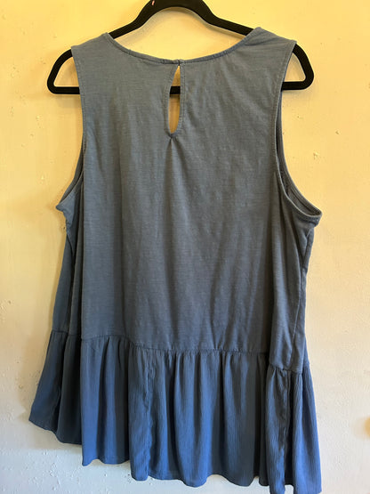 Kelly Renee Blue Tank Ruffle Bottom
