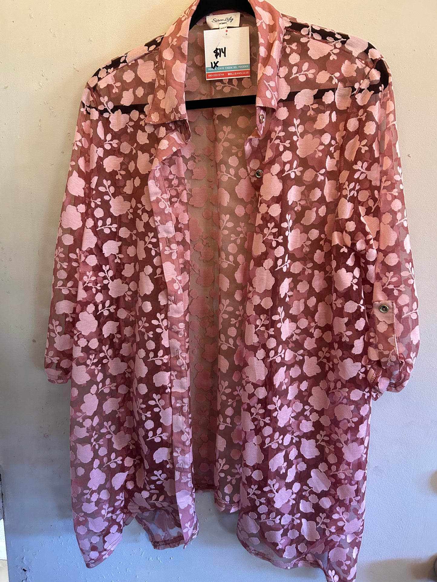 Siren Lily Pink Mesh Floral