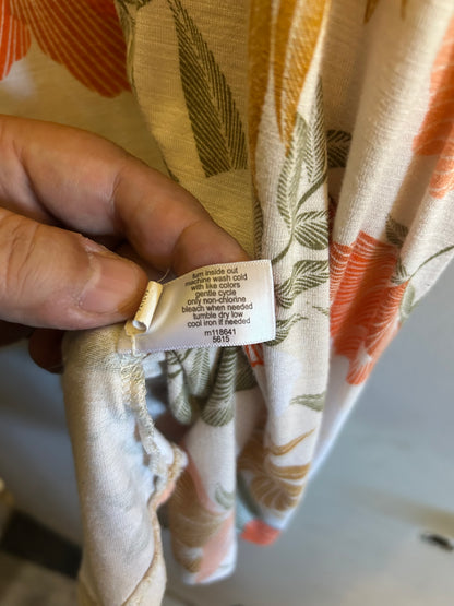 Lane Bryant Tan tank tropical pattern