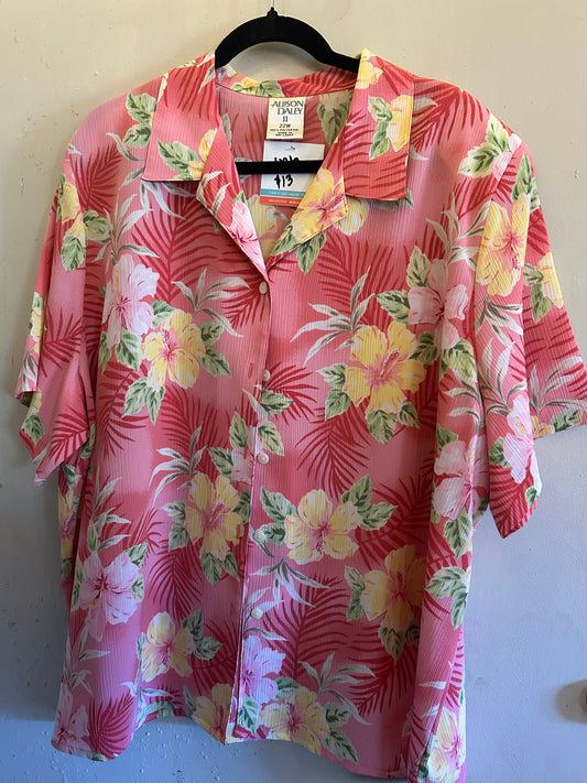 Allison Dailey II Tropical button up blouse
