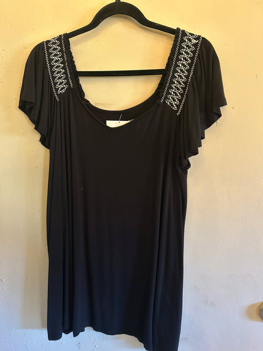 Torrid Black with white stictch sleeves shirt