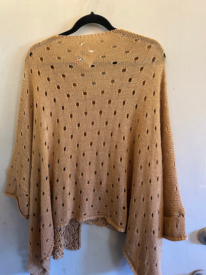 Italy Gold knit short sleeve sweater top