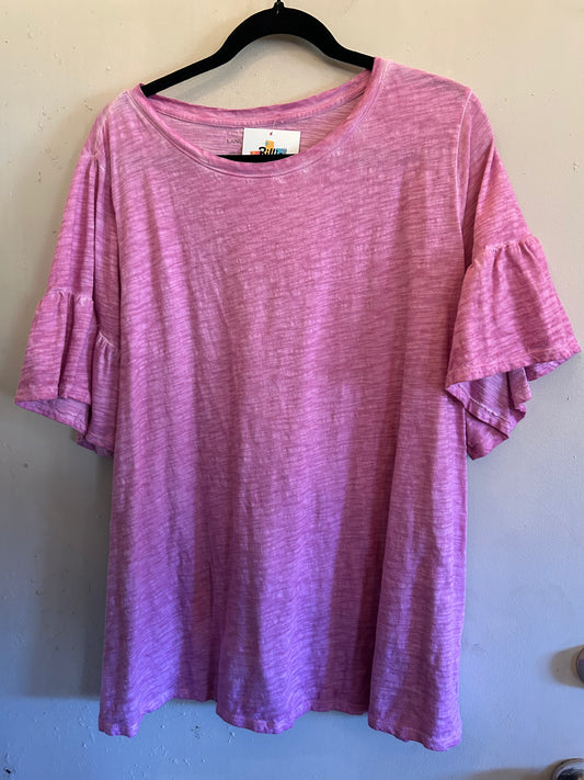 Lane Bryant Pink w ruffle sleeves