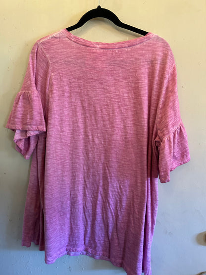 Lane Bryant Pink w ruffle sleeves