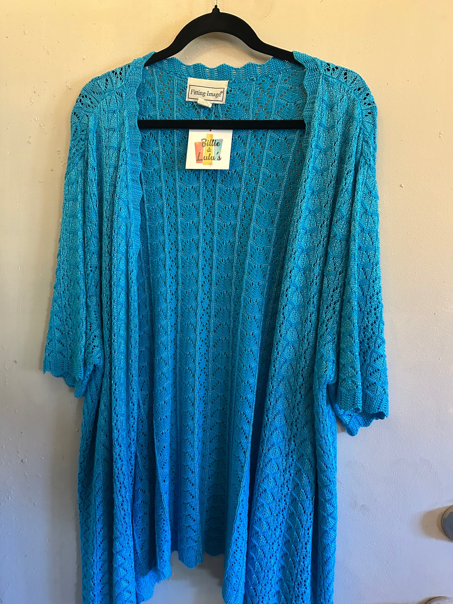 Fitting ImageTurquoise knit button down