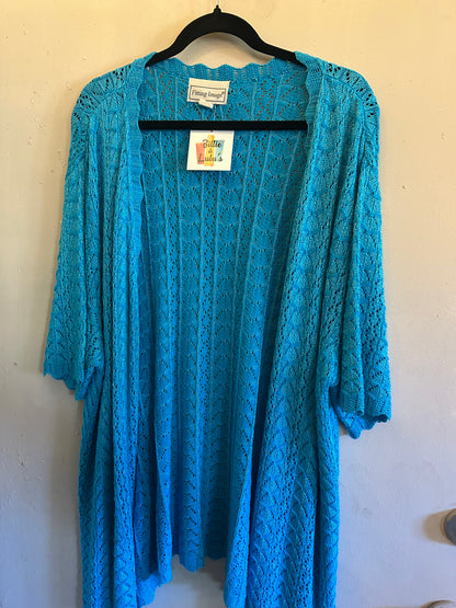 Fitting ImageTurquoise knit button down