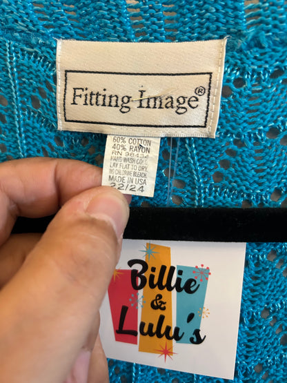Fitting ImageTurquoise knit button down