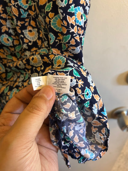 Lane Bryant Blue Floral pattern button down
