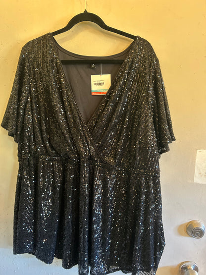 Torrid Black Sequin Blouse