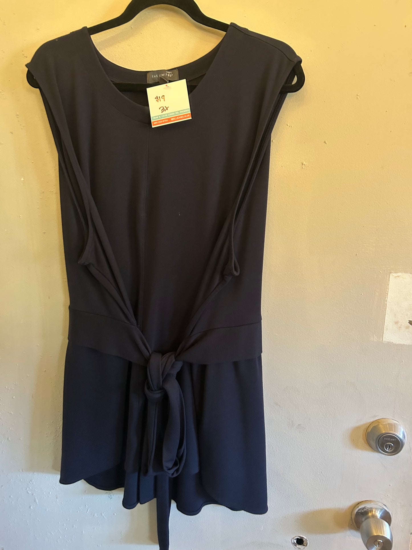 The Limited Black front tie sleeveless