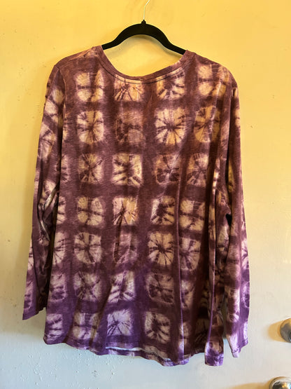 Sonoma Purple tie die  v neck
